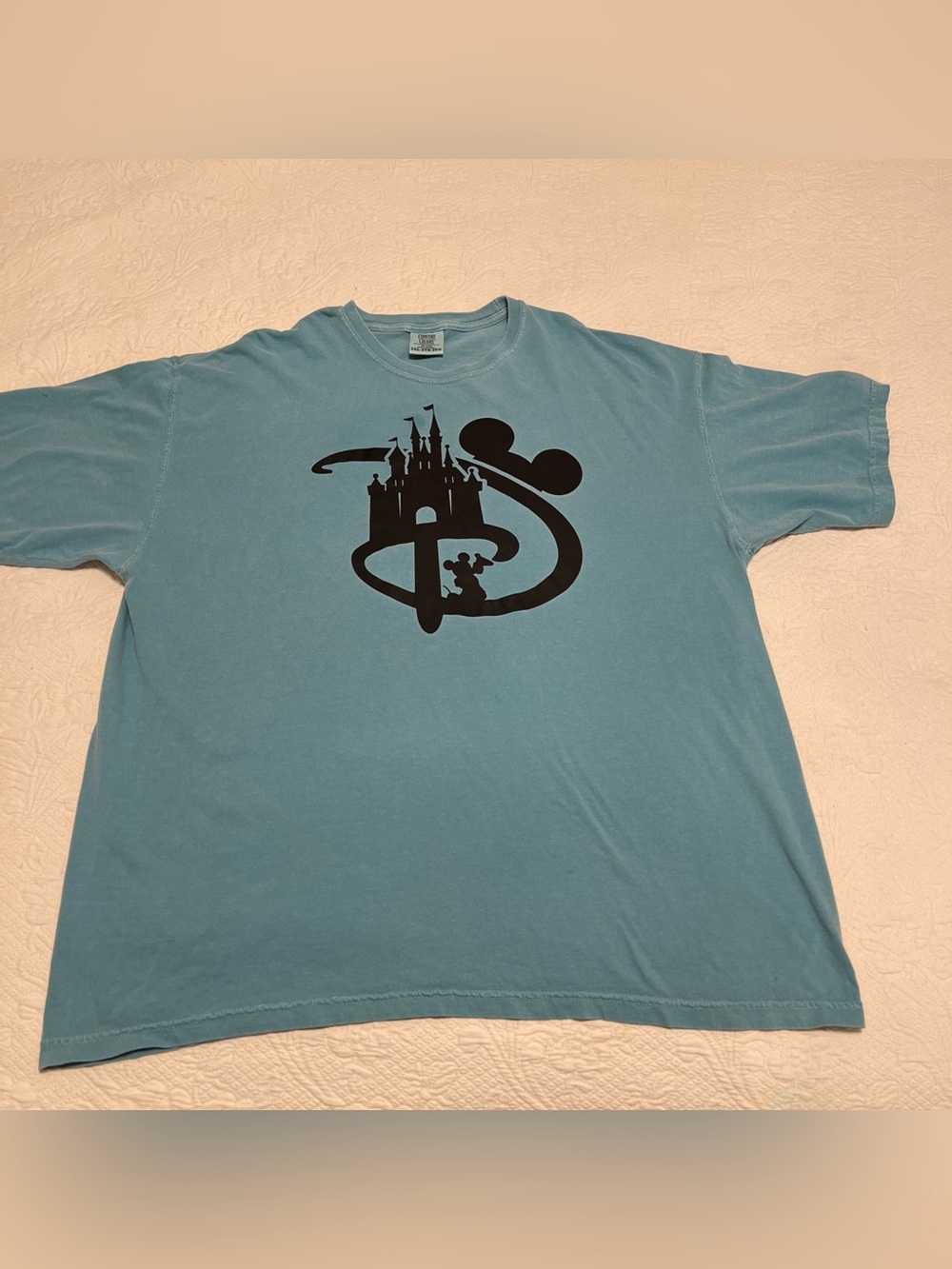 Disney “D” with Mickey Mouse, Castle, And Mickey Ears Vinyl T-Shirt , 2XL